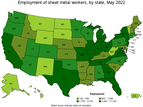 total employment for sheet metal workers in 2016|sheet metal worker statistics.